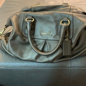 Pewter Leather Coach Satchel